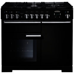 Rangemaster Professional Deluxe 100 Dual Fuel Range Cooker Gloss Black
